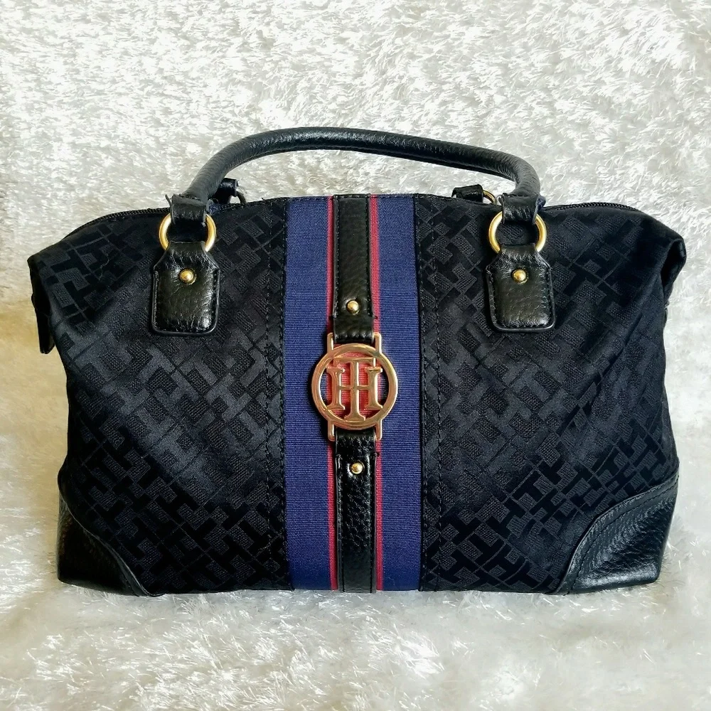 Tommy hilfiger jacquard canvas black bag